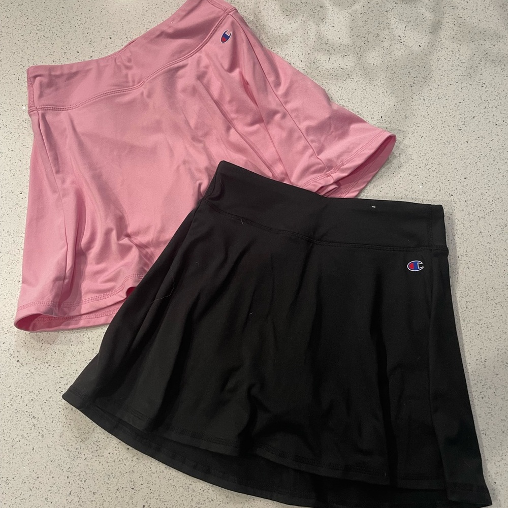 NWOT: 2 pair Champion Girls Elastic waist Stretch Classic Active Skorts